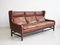 Scandinavian Brown Leather 3-Seater Sofa, 1960s, Image 7