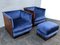 Lounge Chairs and Footstool, 1930s, Italy, Set of 3 2