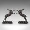 Vintage English Bronze Boxing Hare Figures or Bookends, 1960s, Set of 2 1