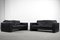 German Black Leather 2-Seater Conseta Sofa by F. W. Möller from COR, Set of 2 1