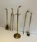 Brass Ducks Fire Place Tools on Stand, French, 1960s, Set of 5 1