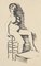 Unknown - Nude - Original China Ink - 1950 Ca., Image 1