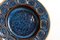Blau Glasierte Keramik Aschenbecher von Einar Johansen für Søholm, 1960er, 3er Set 4