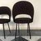Set of Mid-Century Iron and Silk Dining Chairs, Italy 2