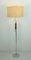 Stehlampe aus Chrom & Nussholz mit Fiberglas Schirm von Temde, 1960er 10