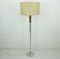 Chrome and Walnut Floor Lamp with Fiberglass Shade from Temde, 1960s 1