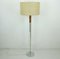 Chrome and Walnut Floor Lamp with Fiberglass Shade from Temde, 1960s, Image 1