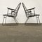 Black Wire Easy Chairs with Wooden Armrests, 1960s, Set of 2, Image 7