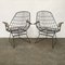 Black Wire Easy Chairs with Wooden Armrests, 1960s, Set of 2 10