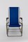 Chromed Tube Steel Chaise Lounge with Blue Canvas Seat, 1929 6
