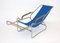 Chromed Tube Steel Chaise Lounge with Blue Canvas Seat, 1929 7