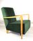 Olive Velvet Armchair, 1970s 3