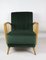 German Olive Velvet Armchair, 1970s 10