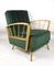 German Olive Velvet Armchair, 1970s 1