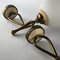 Italian Brass, Lacquer and Opaline Sconces from Stilnovo, 1950s, Set of 2 2
