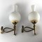 Italian Brass, Lacquer and Opaline Sconces from Stilnovo, 1950s, Set of 2 1