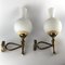 Italian Brass, Lacquer and Opaline Sconces from Stilnovo, 1950s, Set of 2, Image 1
