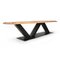 Large Wooden Table with Steel Feet 2