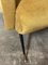 Italian Yellow Microvelvet Armchair with Brass Feet by Marco Zanuso, 1950s, Image 4