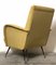 Italian Yellow Microvelvet Armchair with Brass Feet by Marco Zanuso, 1950s, Image 11