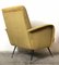 Italian Yellow Microvelvet Armchair with Brass Feet by Marco Zanuso, 1950s, Image 9