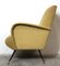 Italian Yellow Microvelvet Armchair with Brass Feet by Marco Zanuso, 1950s, Image 8