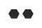 Dessous de Verre Hexagonaux en Marbre Noir avec Liège de Fiammettav Home Collection, Set de 2 1