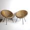 Egg chair in vimini, Italia, anni '50, set di 2, Immagine 4