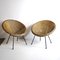 Italienische Rattan Egg Chairs, 1950er, 2er Set 4