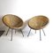 Italienische Rattan Egg Chairs, 1950er, 2er Set 6
