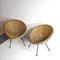 Italian Rattan Egg Chairs, 1950s, Set of 2 2