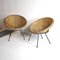 Italienische Rattan Egg Chairs, 1950er, 2er Set 5