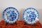 Ceramic Platters with Blue Floral Decorations by Delft, 1980s, Set of 2 2