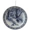 Assiette Murale Vintage Bleue et Blanche de Delft, 1950s 1