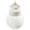 Vintage Industrial White Porcelain & Opaline Milk Glass Pendant Lamp 2