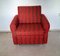 Vintage Armchair with Wheels in Red and Brown Fabric, 1970s 1
