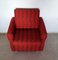 Vintage Armchair with Wheels in Red and Brown Fabric, 1970s 2