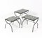 Tables Gigognes en Fer avec Plateaux en Onyx, 1970s, Set de 3 3