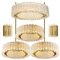 Glass and Brass Light Fixtures from Doria, Germany, 1960s, Set of 6 1