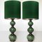 Large Ceramic Lamps with New Silk Custom Made Lampshades by René Houben, Set of 3 8