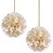 Brass and Gold Murano Glass Sputnik Light Fixtures by Paolo Venini for Veart, Set of 2 3