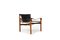 Fauteuil Sirocco en Palissandre et en Cuir Noir par Arne Norell pour Arne Norell AB, 1964 1