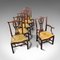 Antike Esszimmerstühle aus Mahagoni & Leder, 6er Set 9
