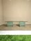 Rectangular Coffee Table with Top in Bevelled Glass & 2 Frosted Glass Cubes, 1980s 1