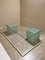 Rectangular Coffee Table with Top in Bevelled Glass & 2 Frosted Glass Cubes, 1980s 2