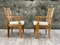 Large Oak Lounge Chairs by Guillerme et Chambron, Set of 2 9