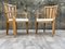 Large Oak Lounge Chairs by Guillerme et Chambron, Set of 2 3