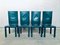 Green Leather High-Back Dining Chairs by Paolo Piva for B&B Italia / C&B Italia, 1980s, Set of 4 1