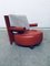 Italian Red Leather Baisity Lounge Chair by Antonio Citterio for B&B Italia / C&B Italia, 1980s 1