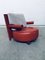 Italian Red Leather Baisity Lounge Chair by Antonio Citterio for B&B Italia / C&B Italia, 1980s, Image 1